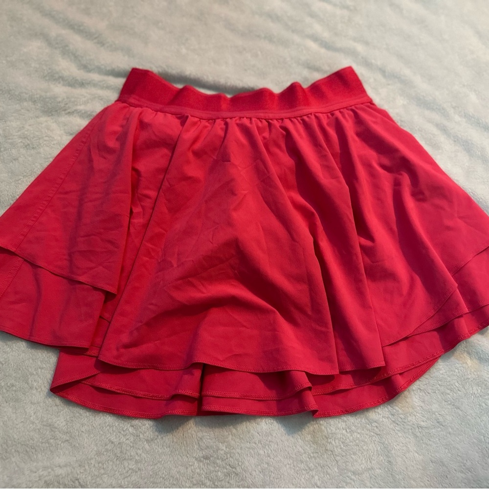 Lululemon Athletica Red Asymmetrical Skater Skirt